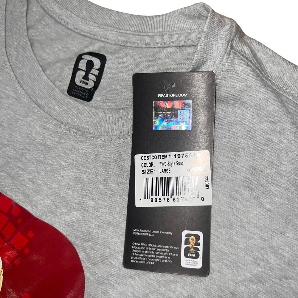 FIFA World Cup 2026 T-Shirt Mens Large Gray CAN MEX USA Soccer Graphic Tee NWT - Picture 3 of 5